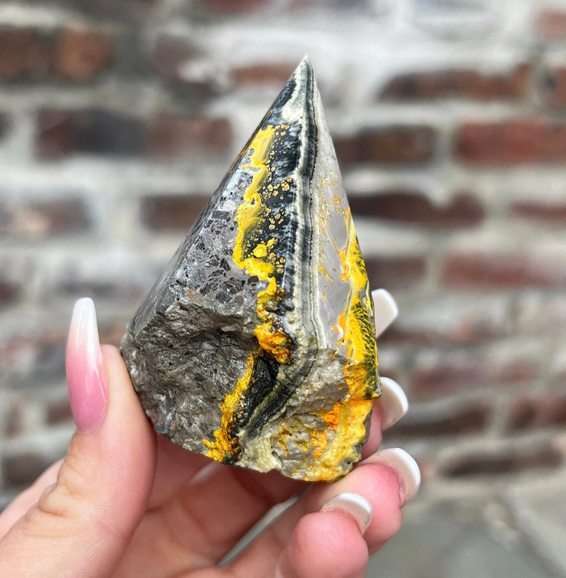Bumble Bee Jasper Top Polished Point