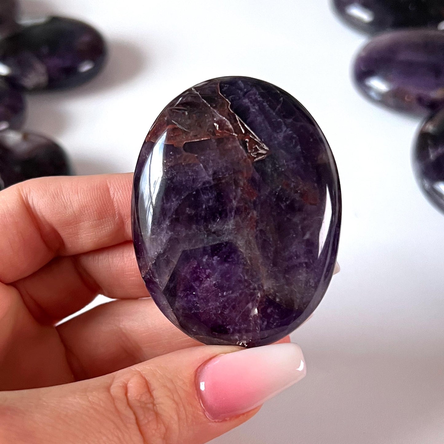 Deep Purple Amethyst Palm Stone