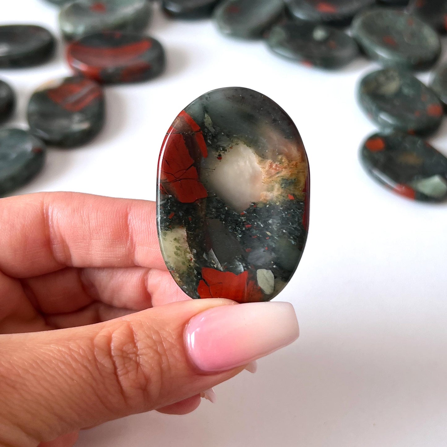 African Bloodstone Worry Stone