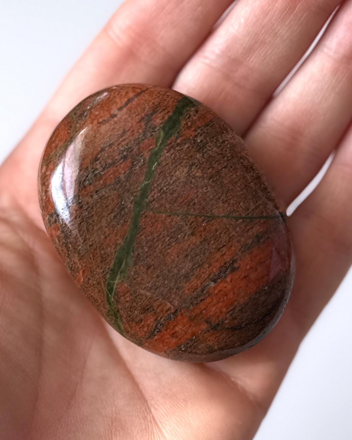 African Unakite Palm Stone