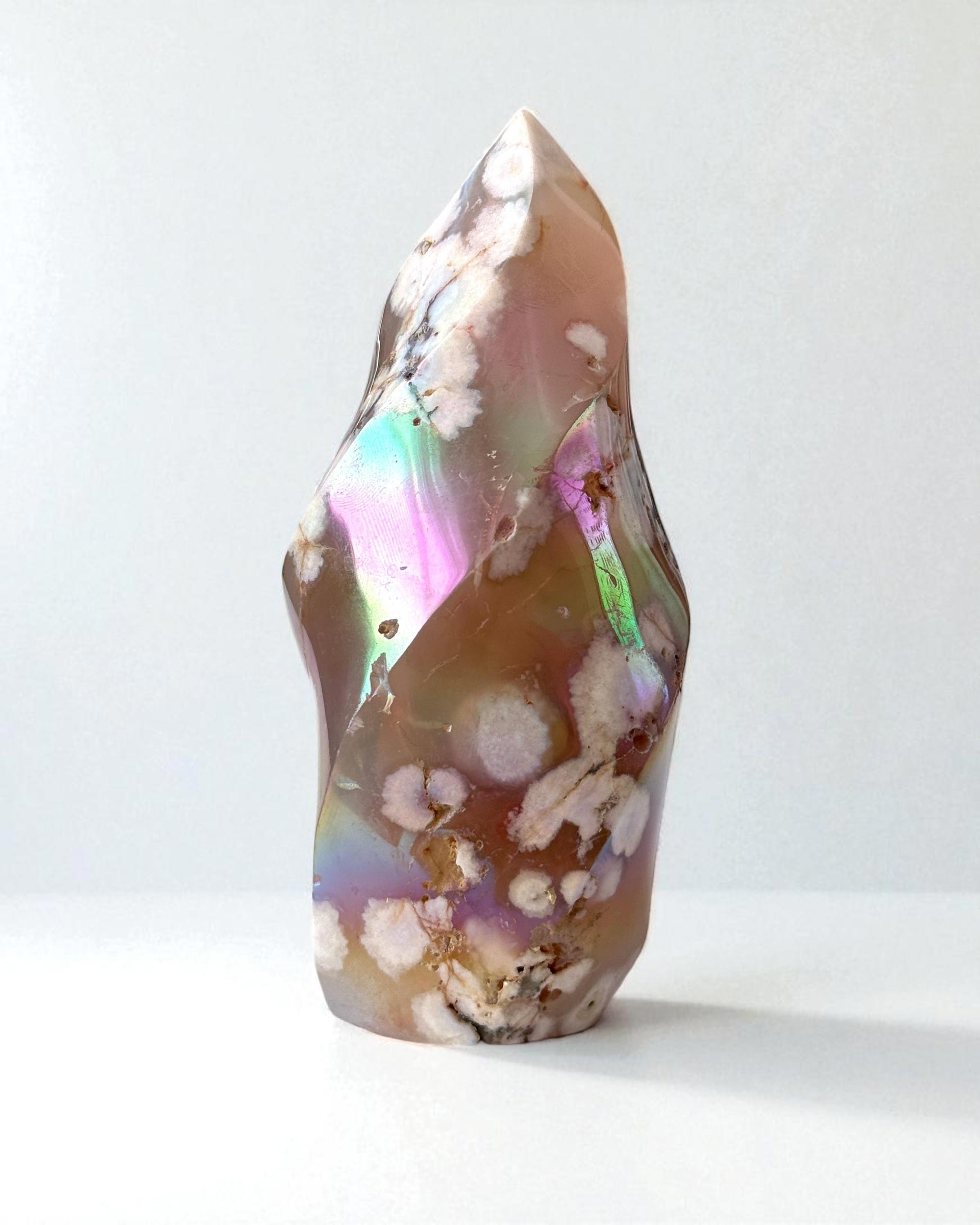 Aura Flower Agate Flame Sole Luna