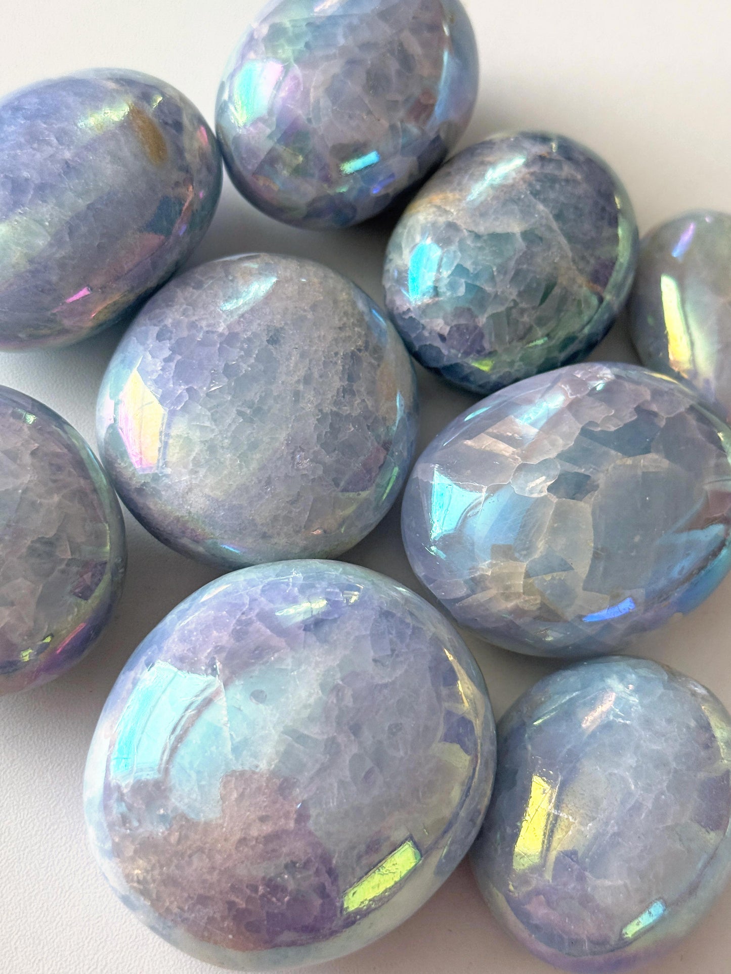 Aura Blue Calcite Palm Stone