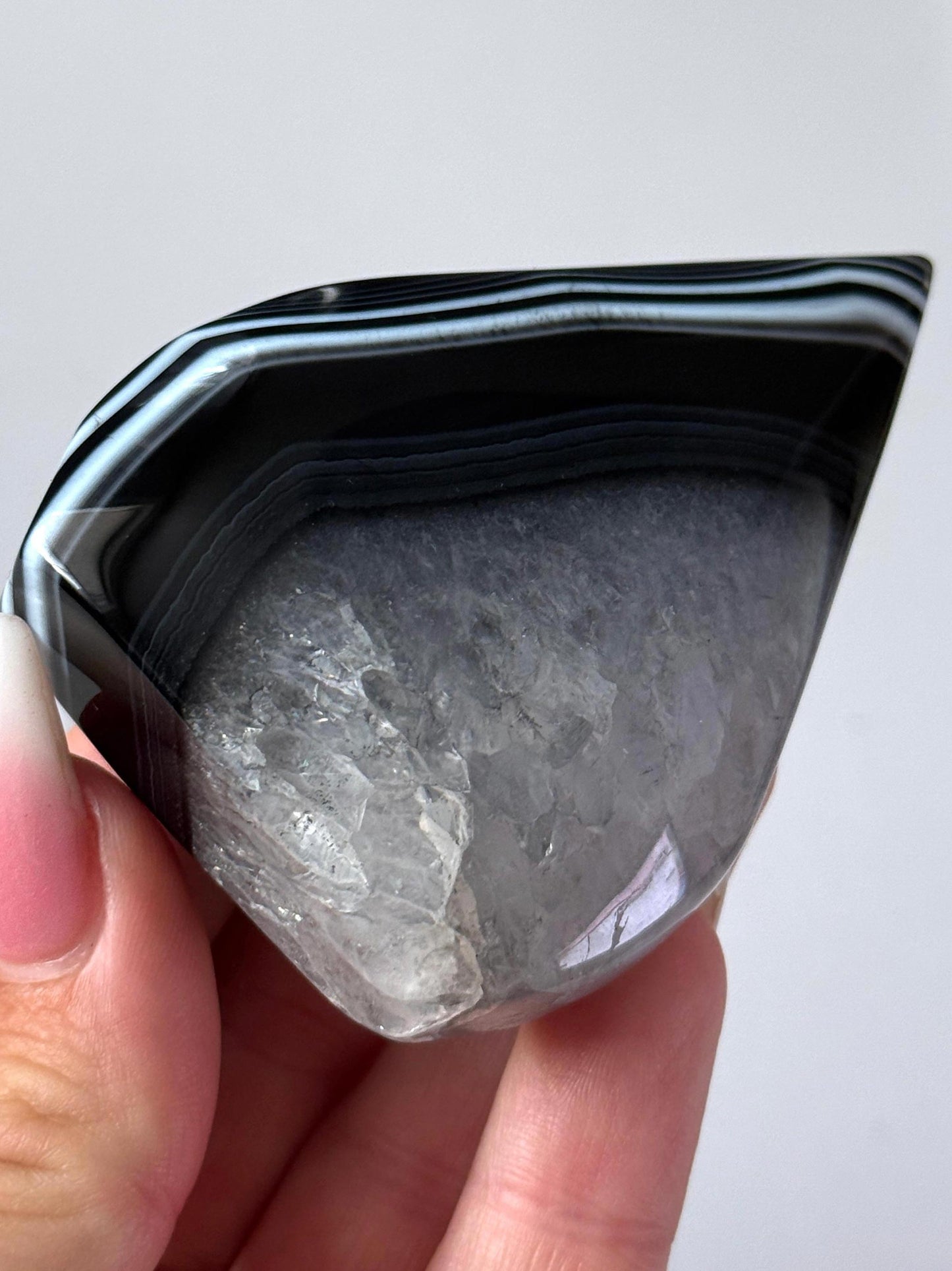 Black Agate Flame Point