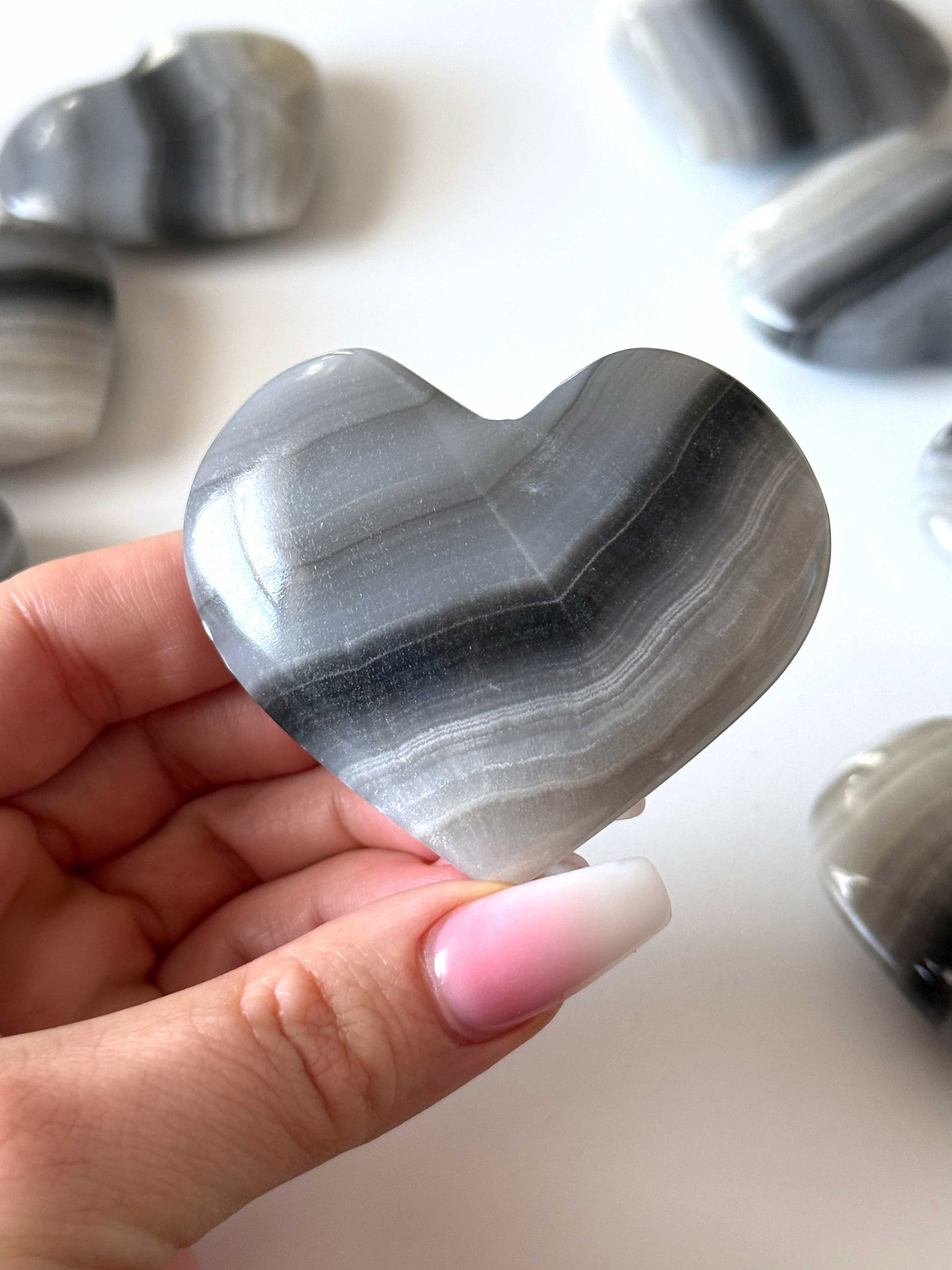 Banded Black Onyx Heart