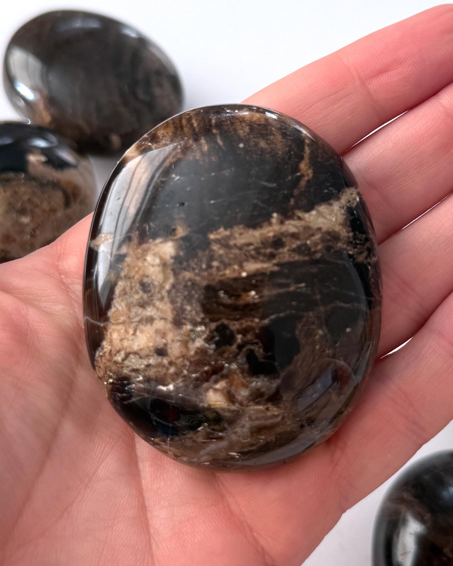 Black Opal Palm Stone