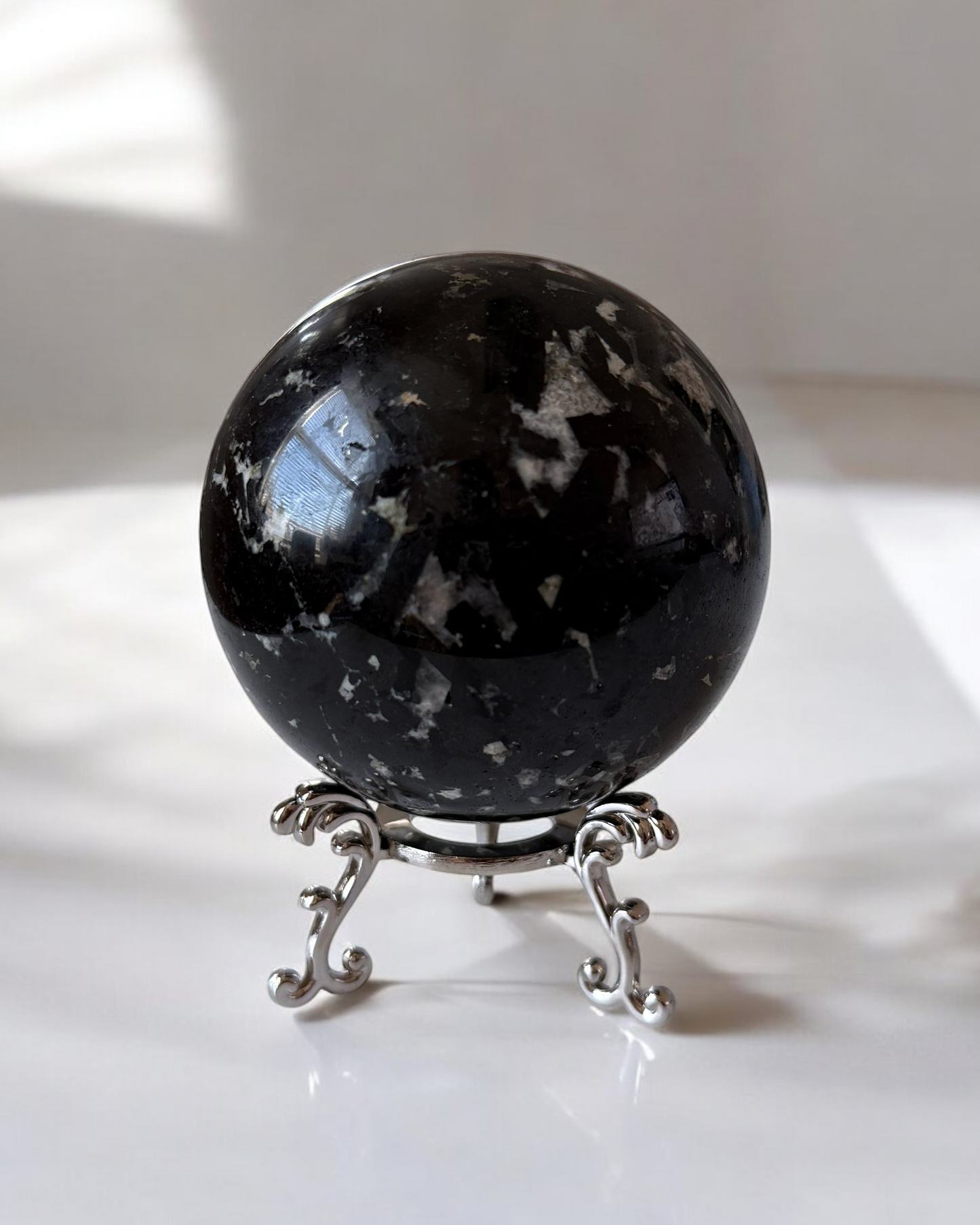 Black Tourmaline with Quartz Sphere 72mm
