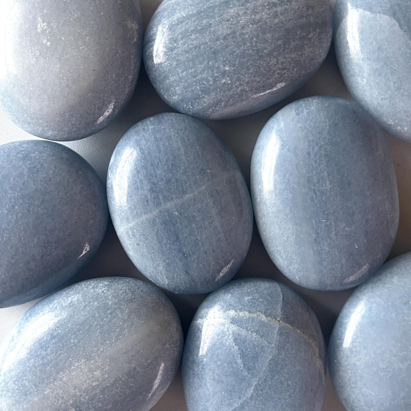 Blue Calcite Palm Stone