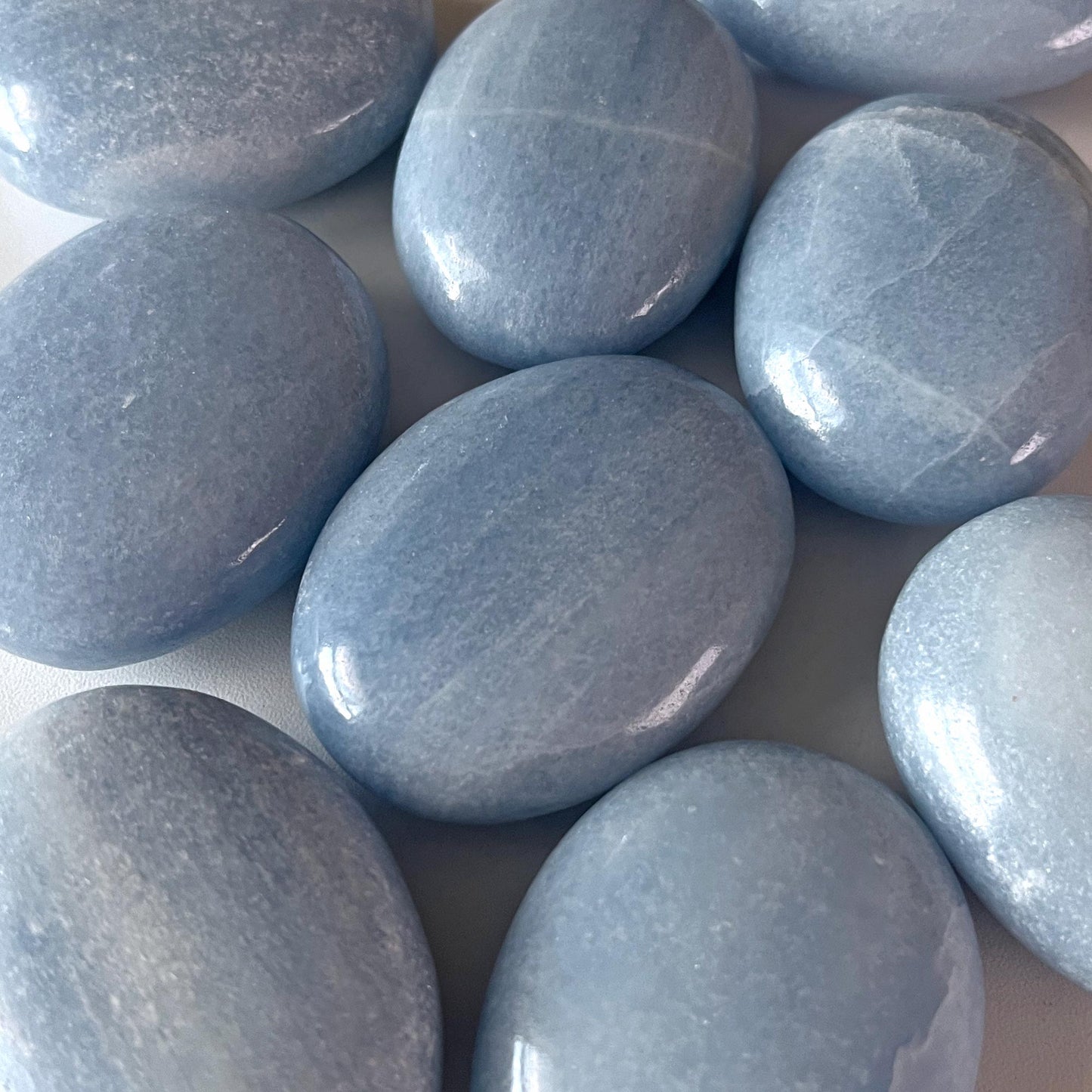 Blue Calcite Palm Stone