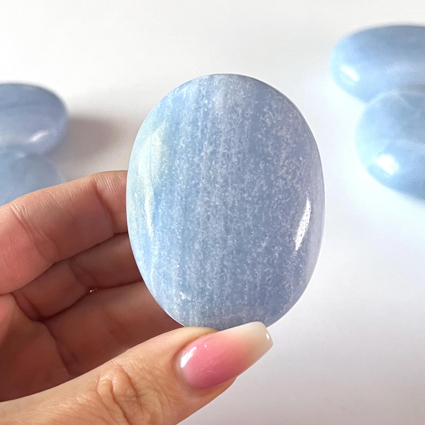 Blue Calcite Palm Stone