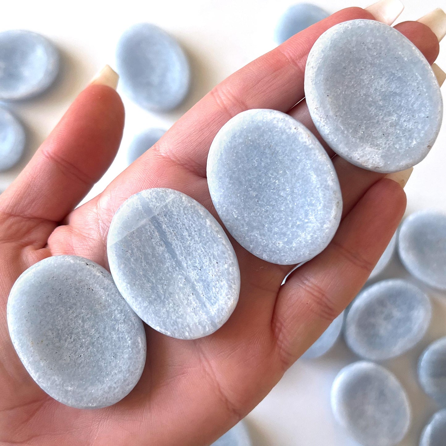 Blue Calcite Worry Stone