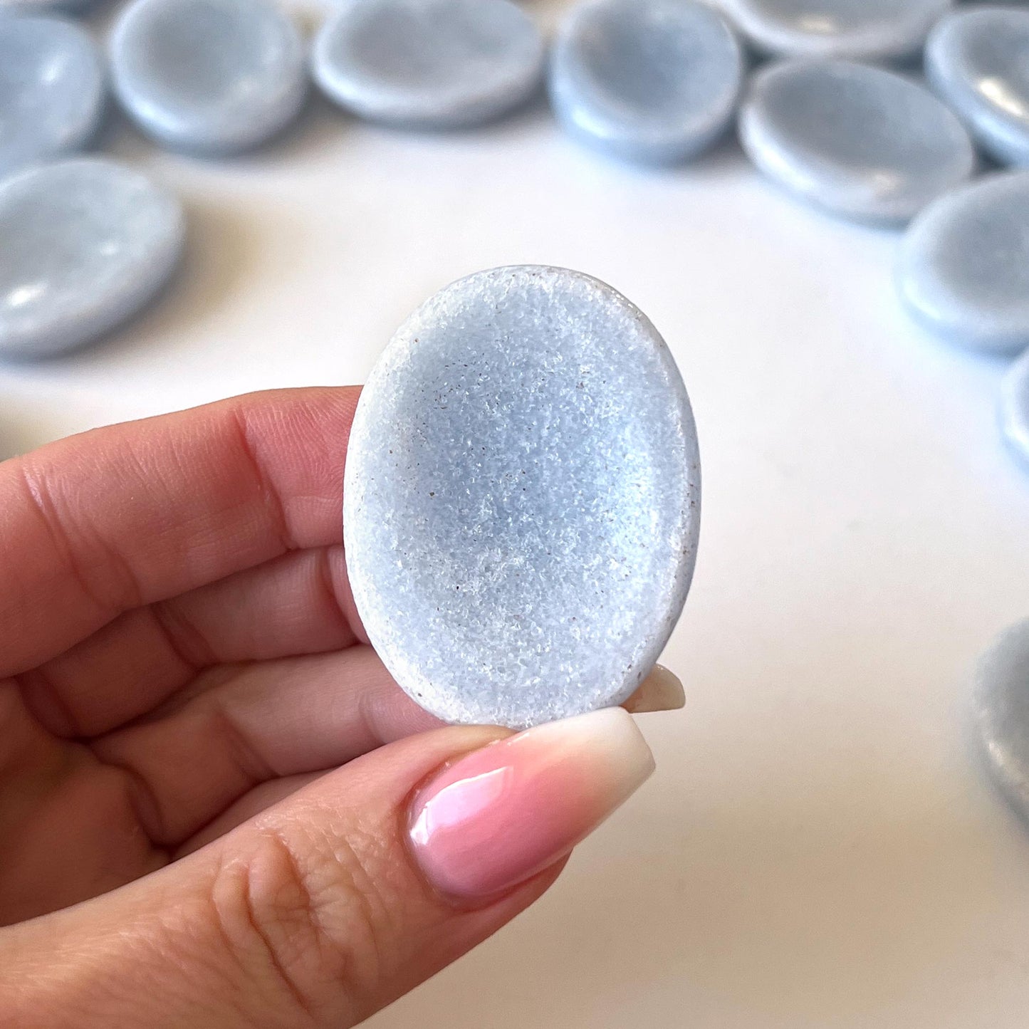 Blue Calcite Worry Stone