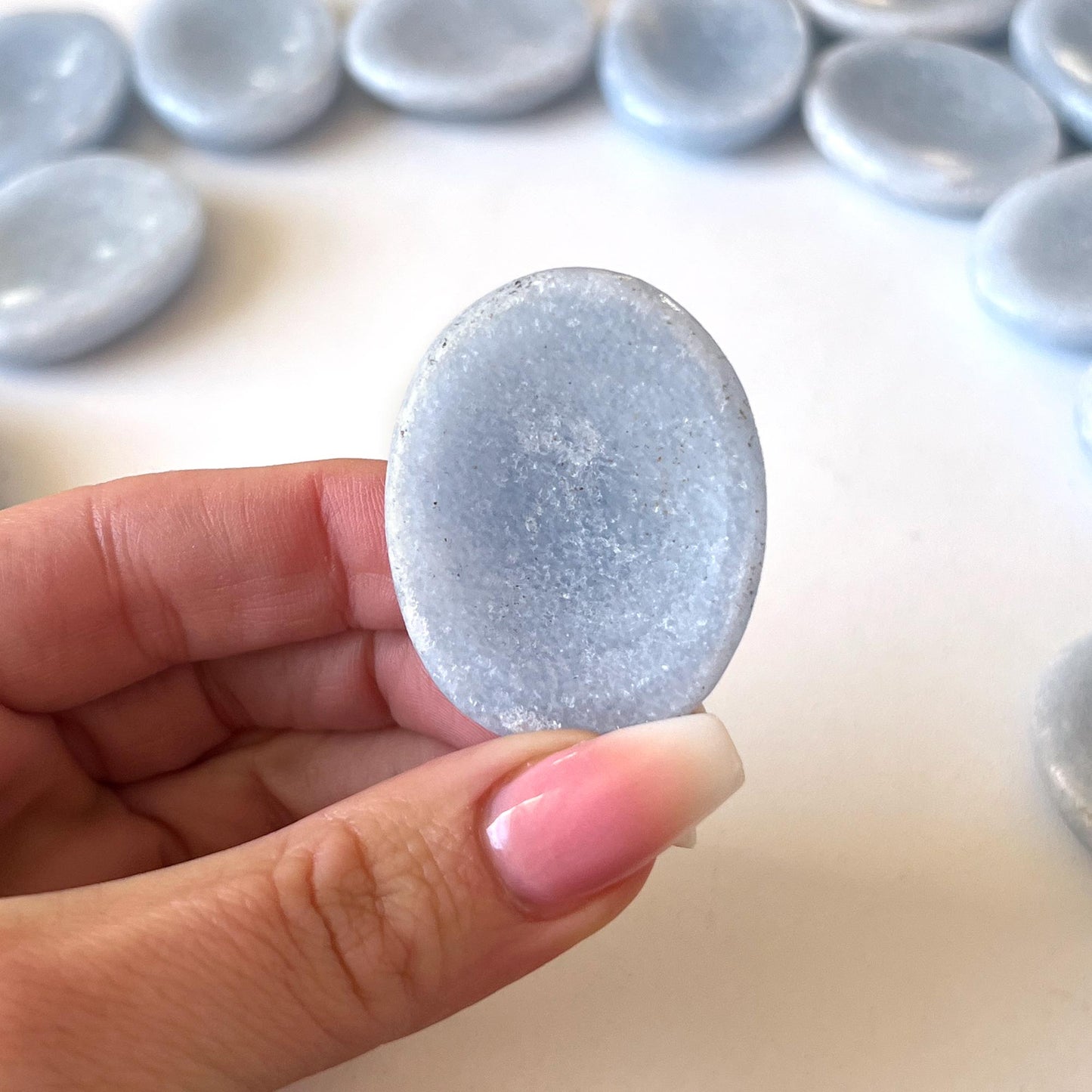 Blue Calcite Worry Stone