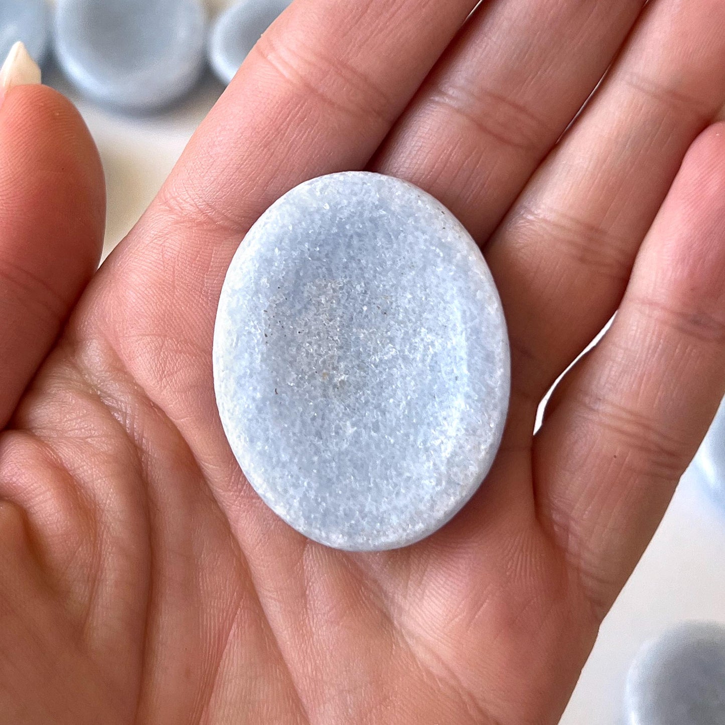 Blue Calcite Worry Stone