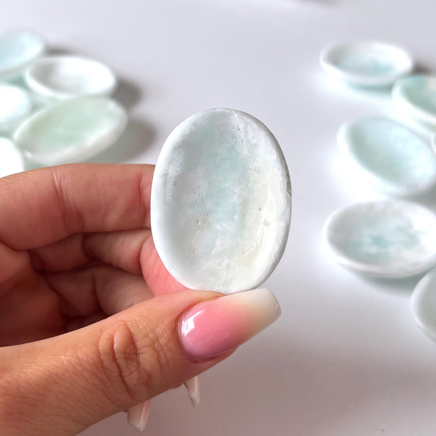 Blue Caribbean Calcite Worry Stone
