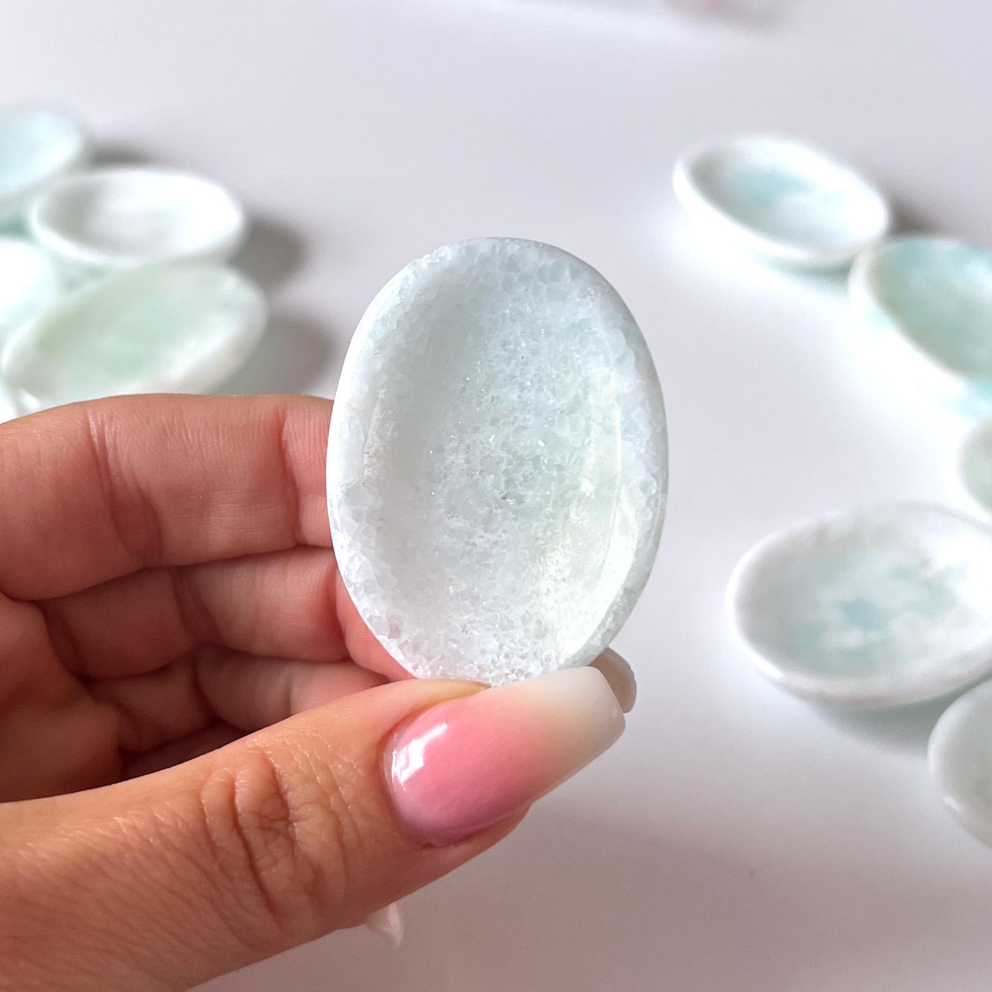 Blue Caribbean Calcite Worry Stone