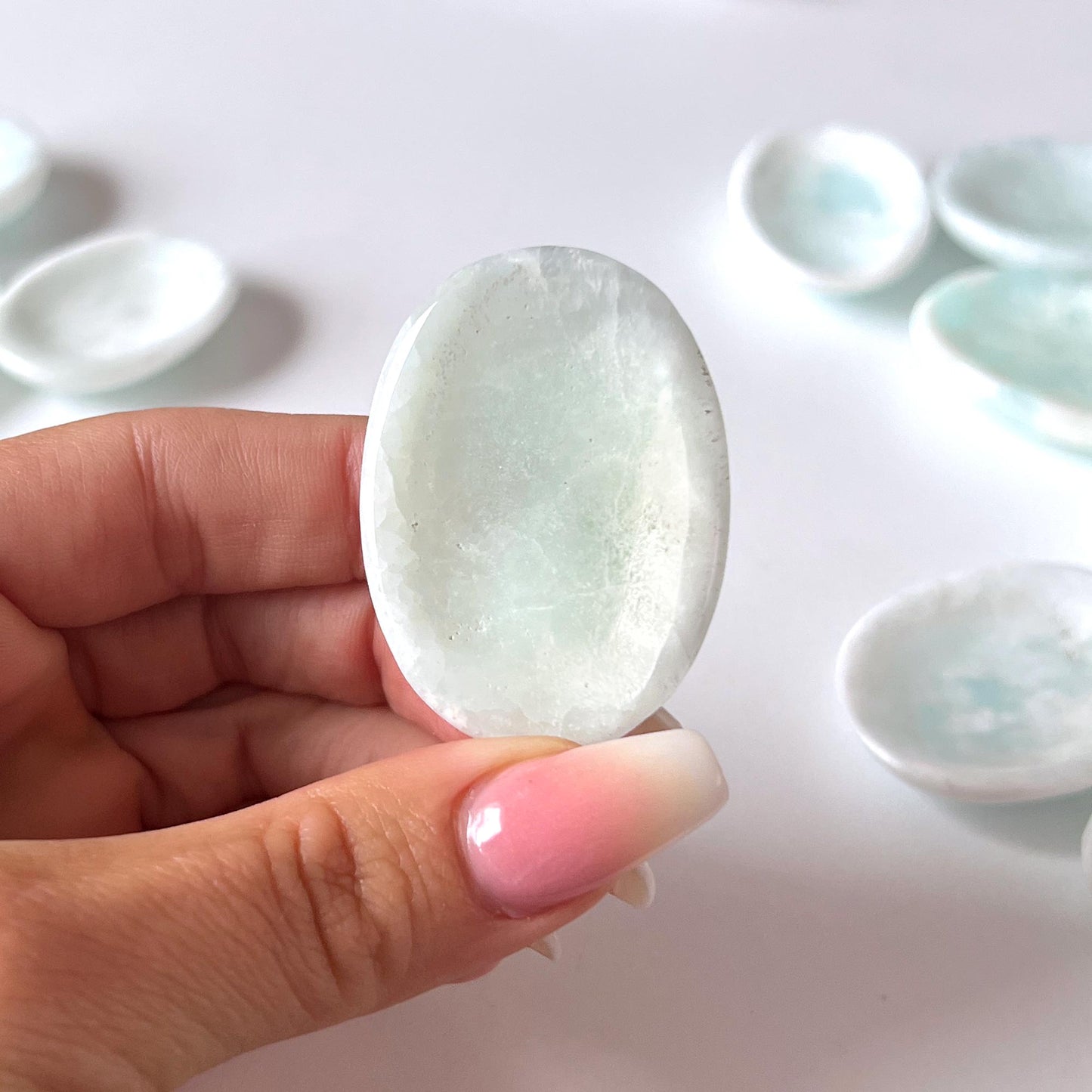 Blue Caribbean Calcite Worry Stone