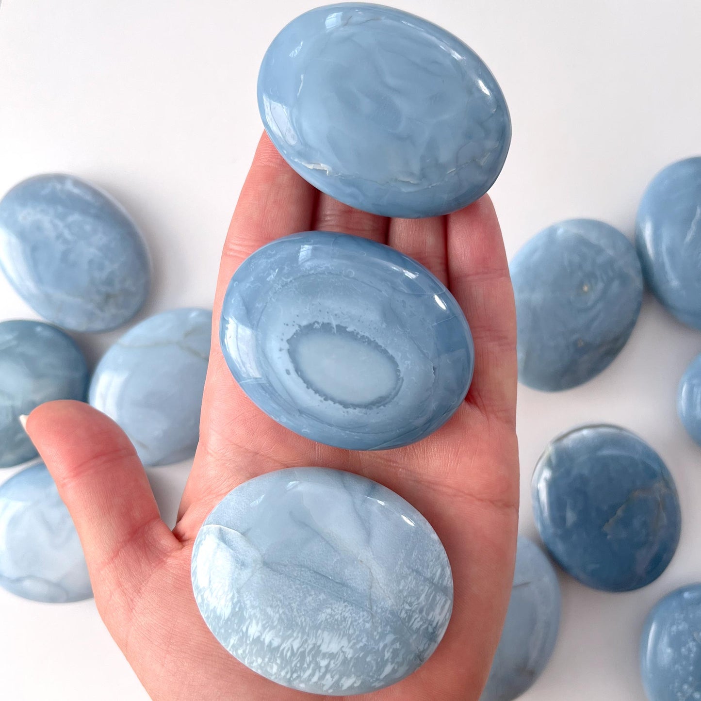 Blue Opal Palm Stone