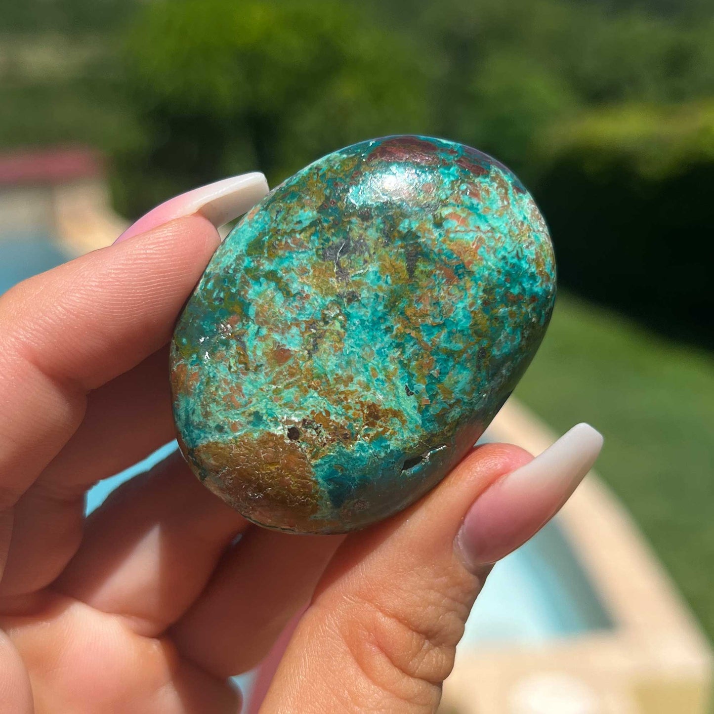 Earthy Chrysocolla Palm Stone