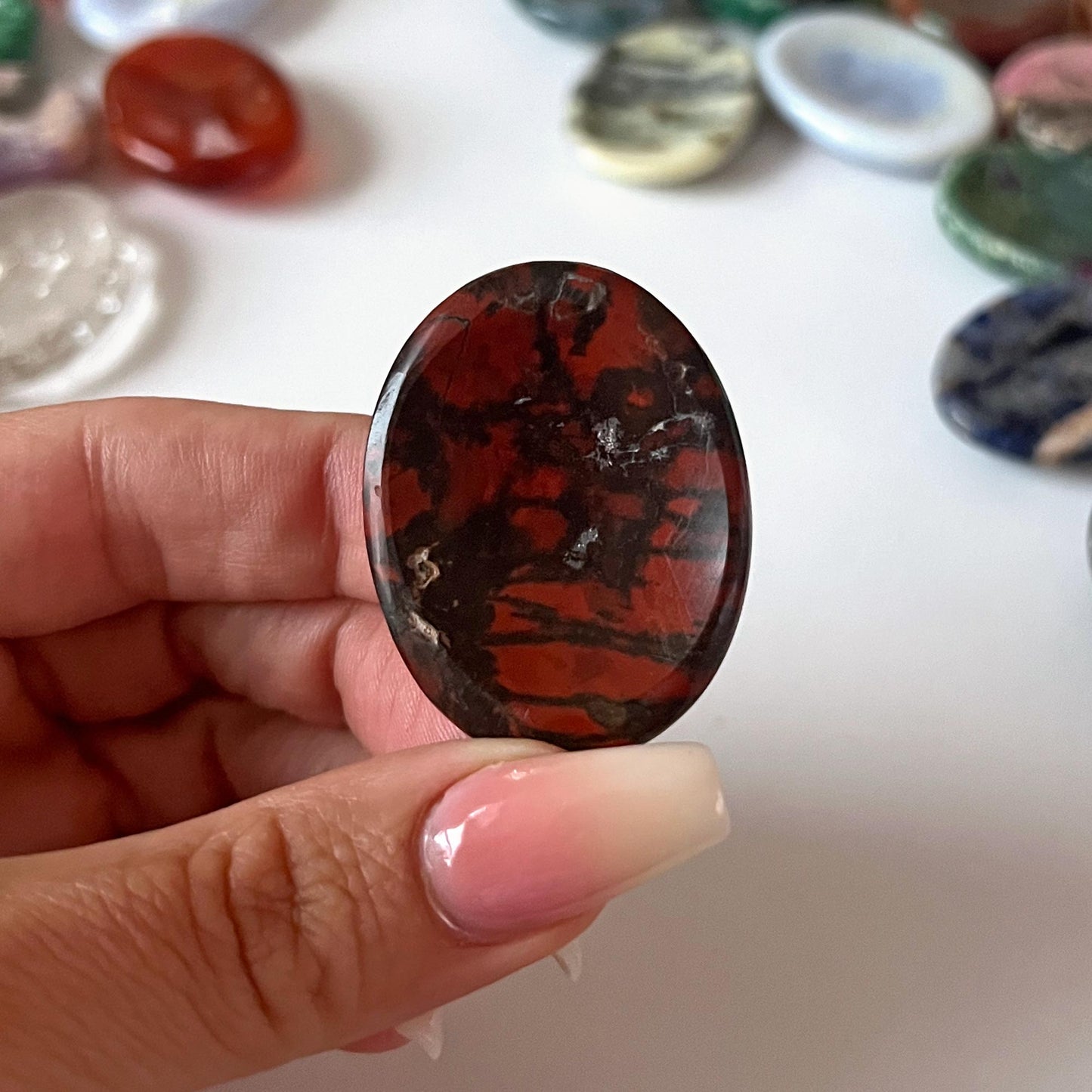 Brecciated Red Jasper Worry Stone