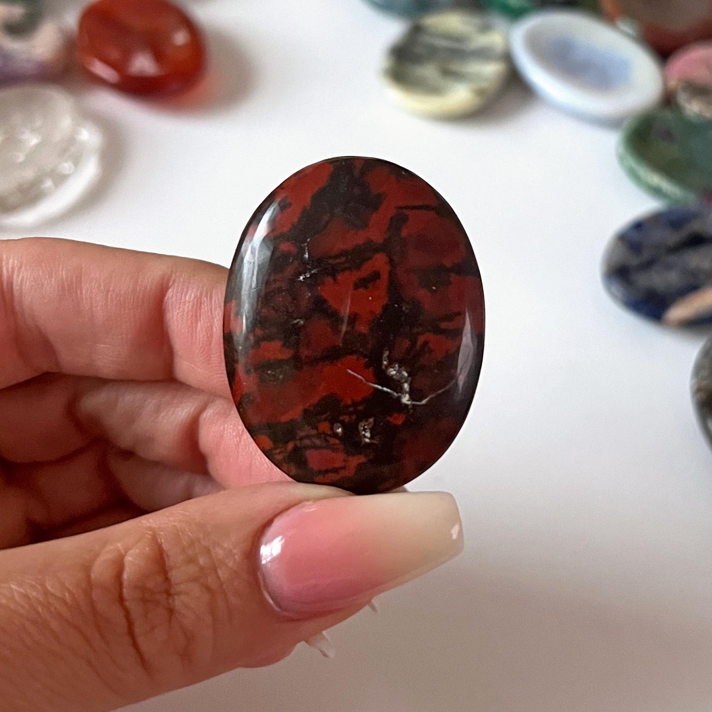 Brecciated Red Jasper Worry Stone