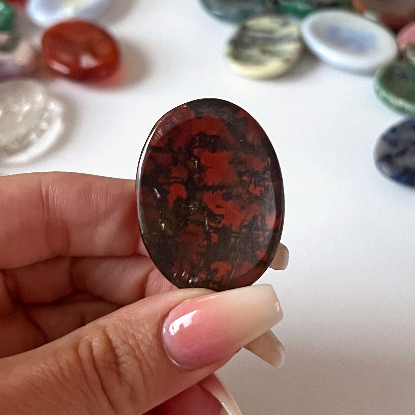 Brecciated Red Jasper Worry Stone
