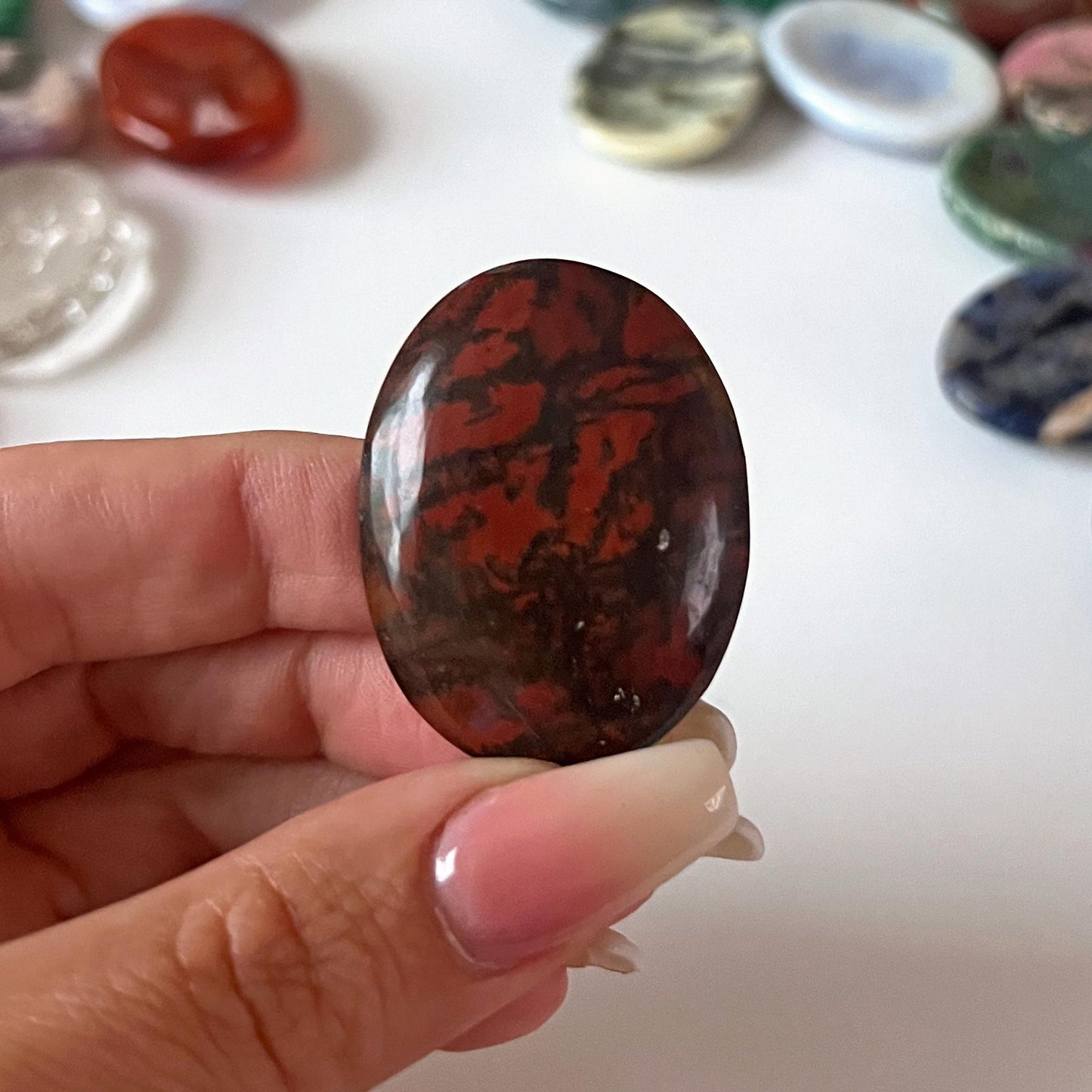 Brecciated Red Jasper Worry Stone