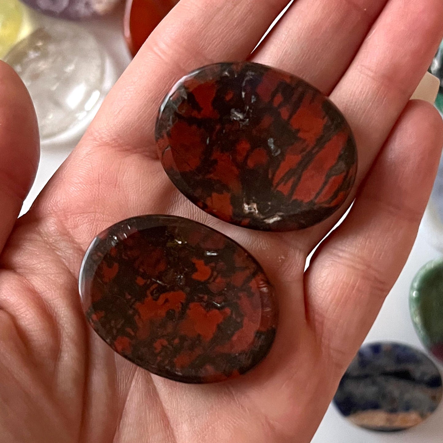 Brecciated Red Jasper Worry Stone