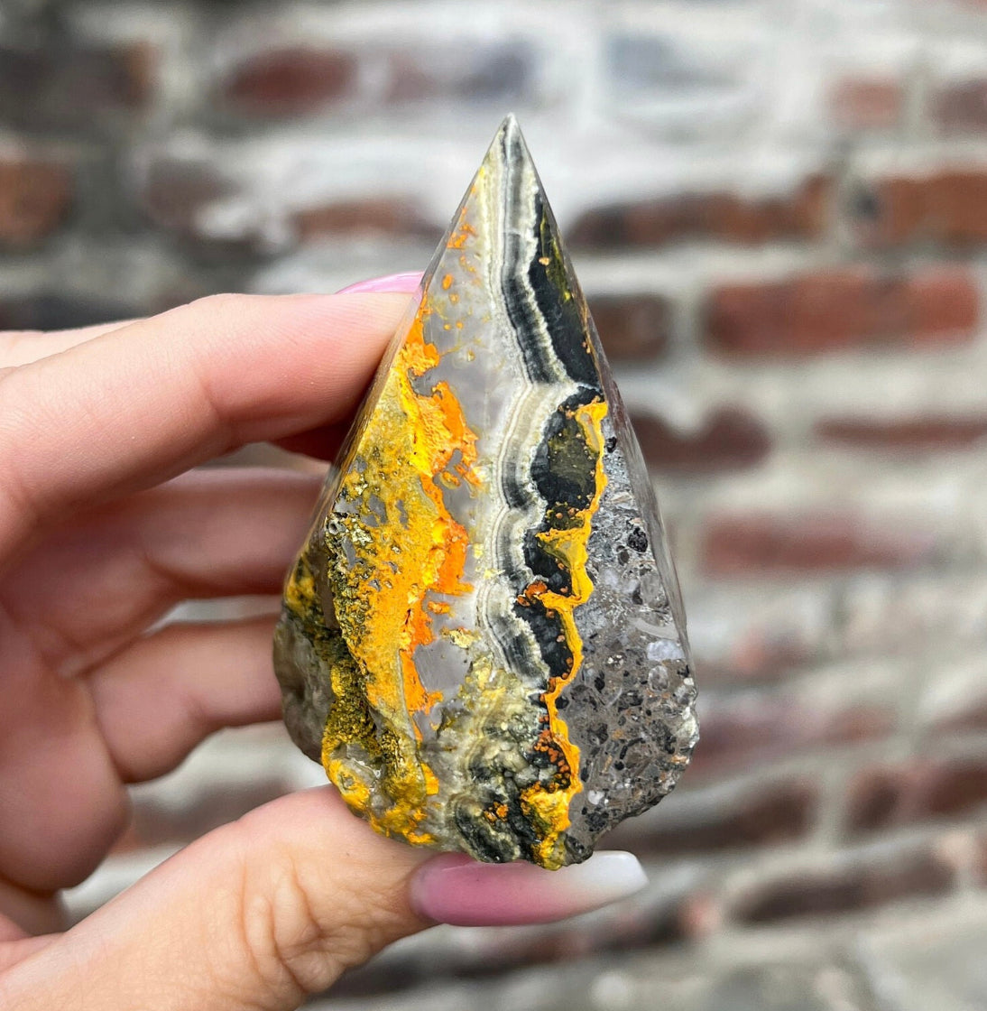Bumble Bee Jasper Top Polished Point
