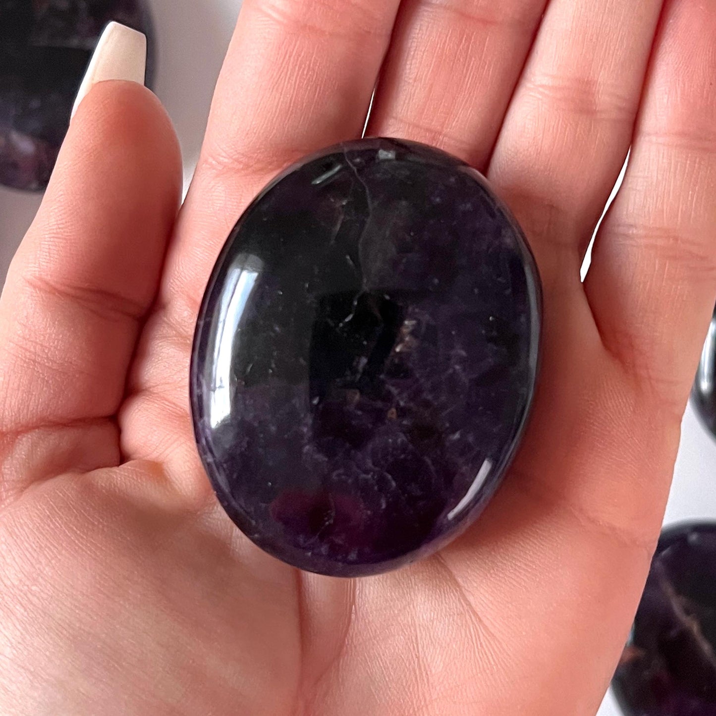 Deep Purple Amethyst Palm Stone