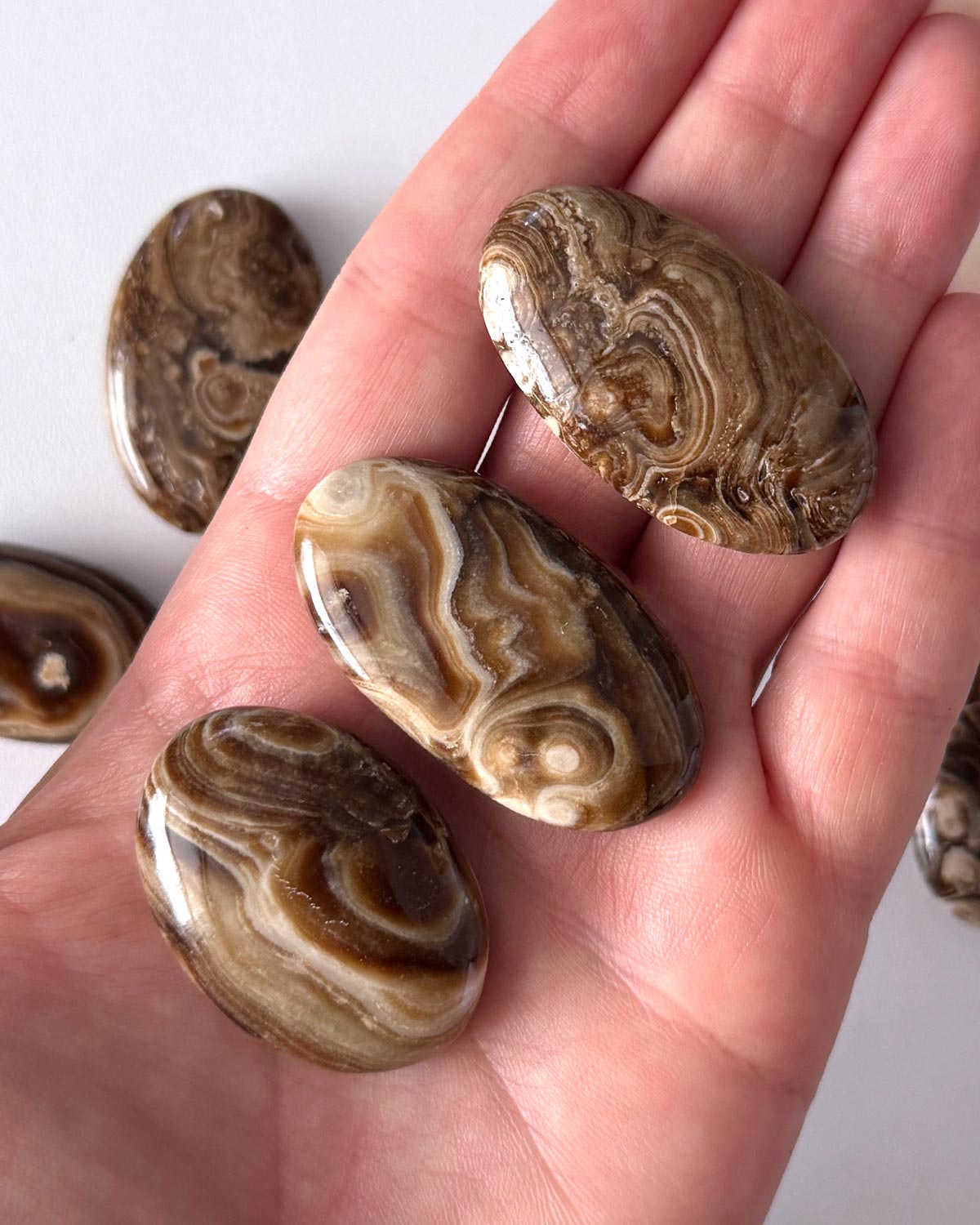 Chocolate Calcite Small Palm Stone
