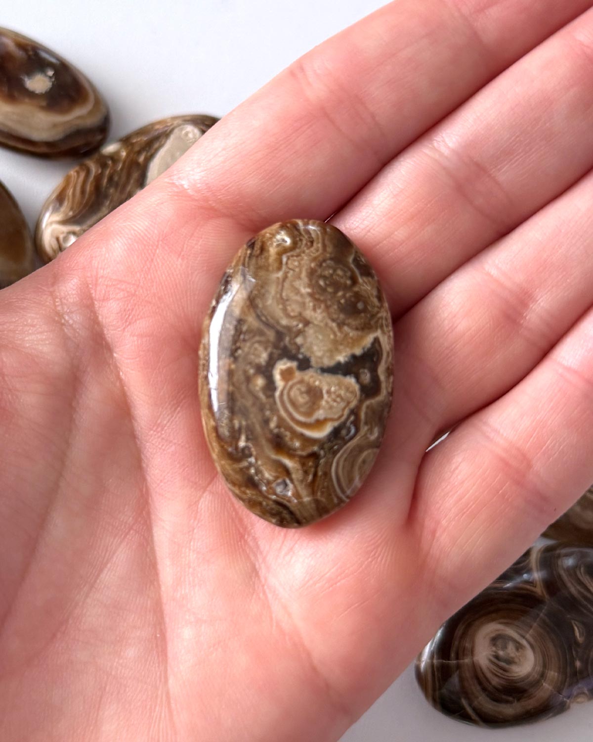 Chocolate Calcite Small Palm Stone