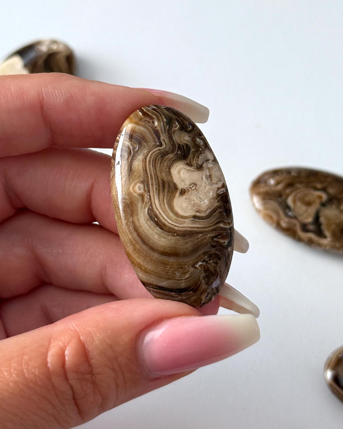 Chocolate Calcite Small Palm Stone