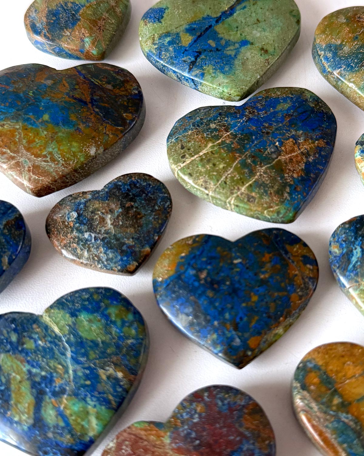 Azurite Chrysocolla Hearts