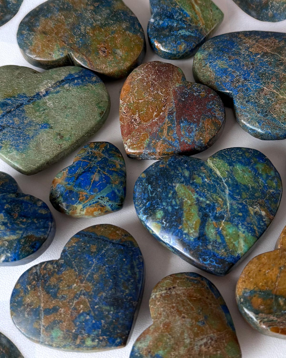 Azurite Chrysocolla Hearts