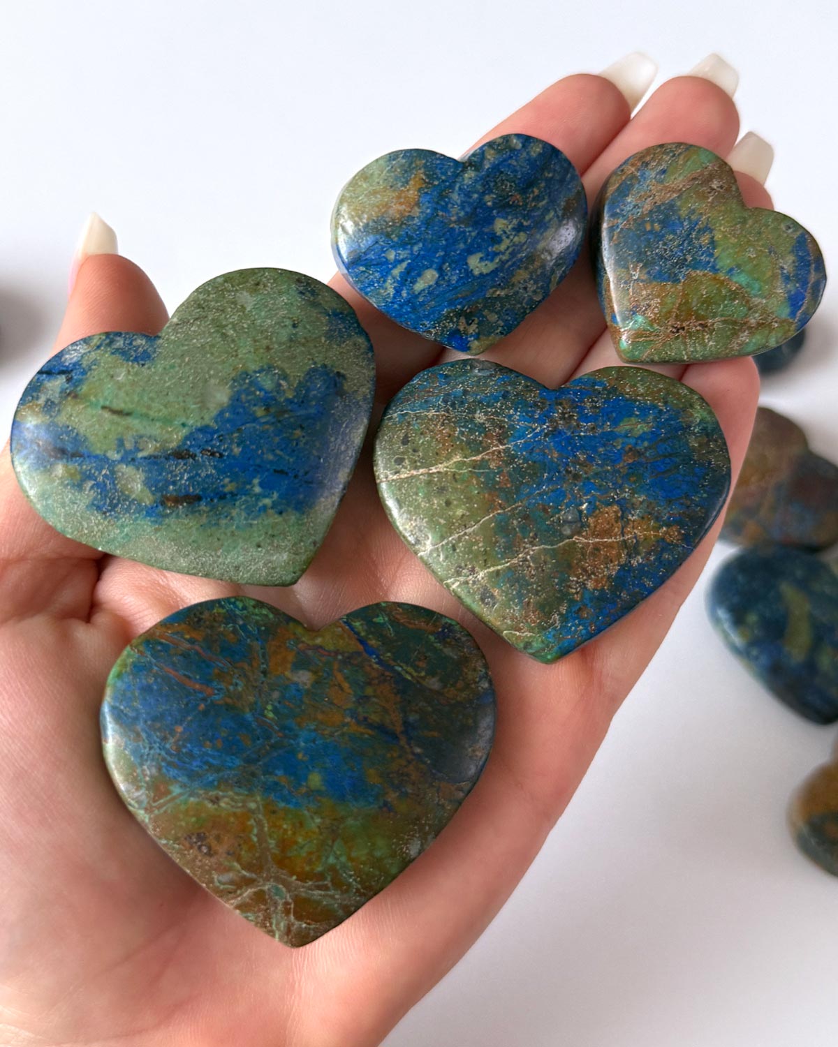 Azurite Chrysocolla Hearts