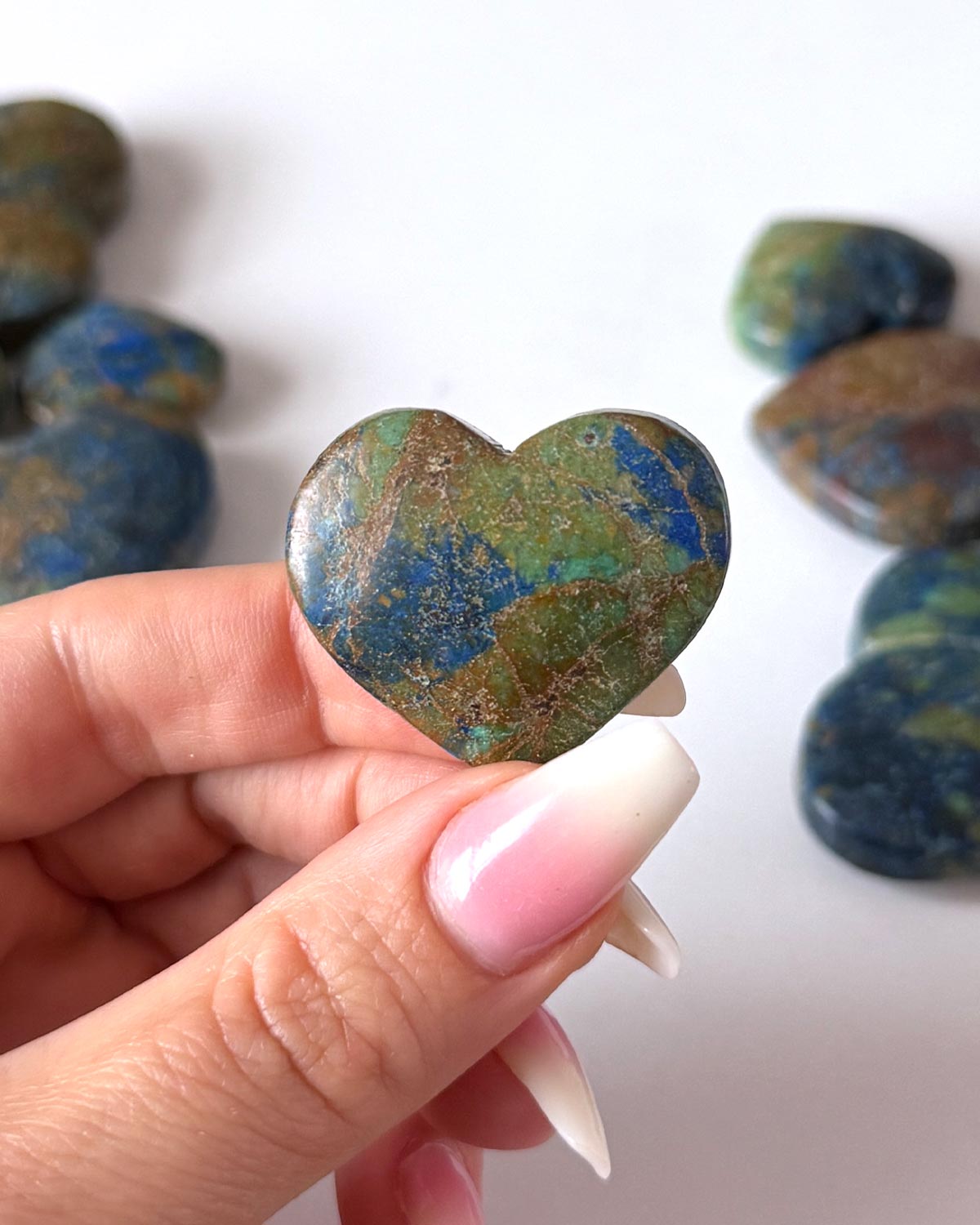 Azurite Chrysocolla Hearts