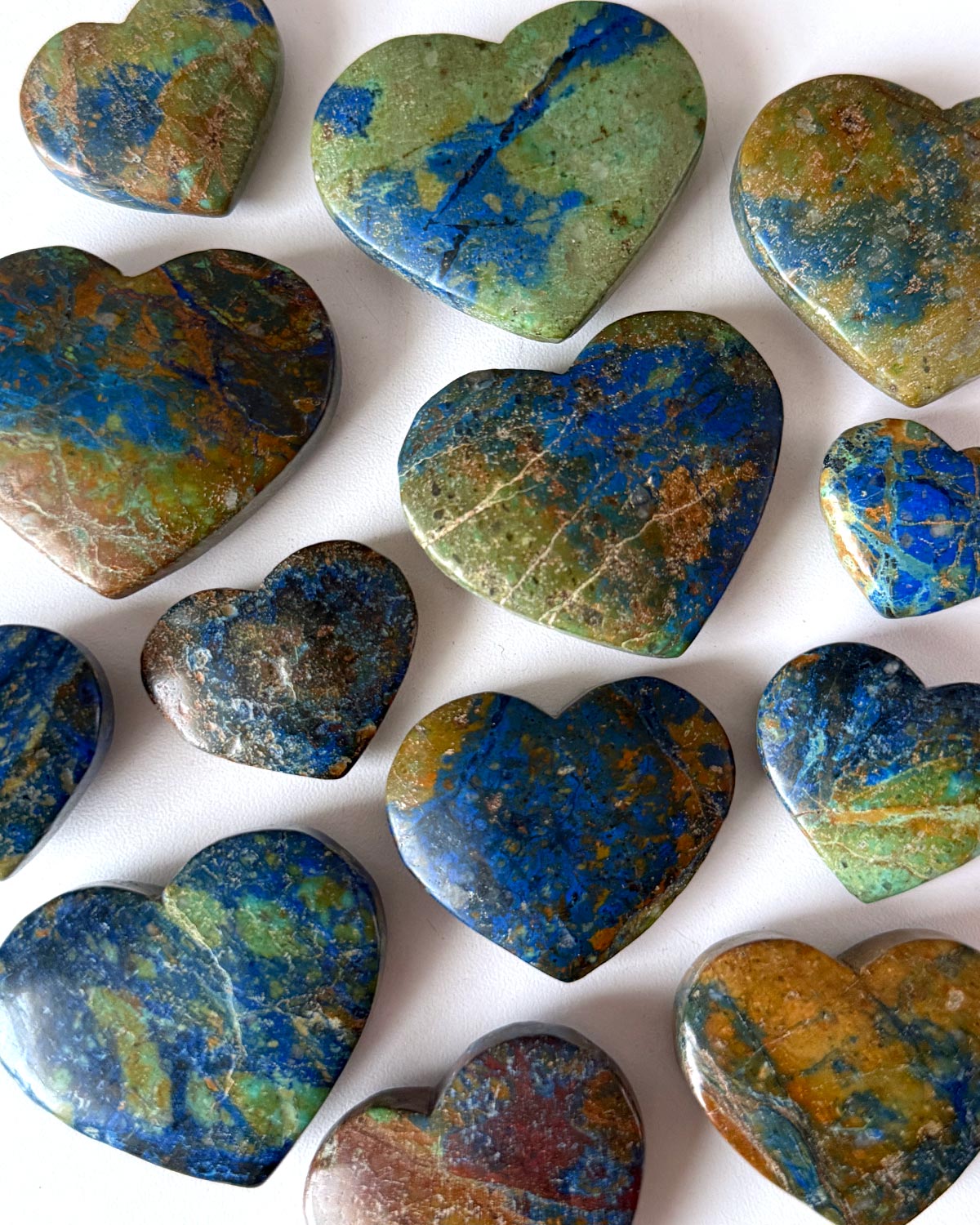 Azurite Chrysocolla Hearts
