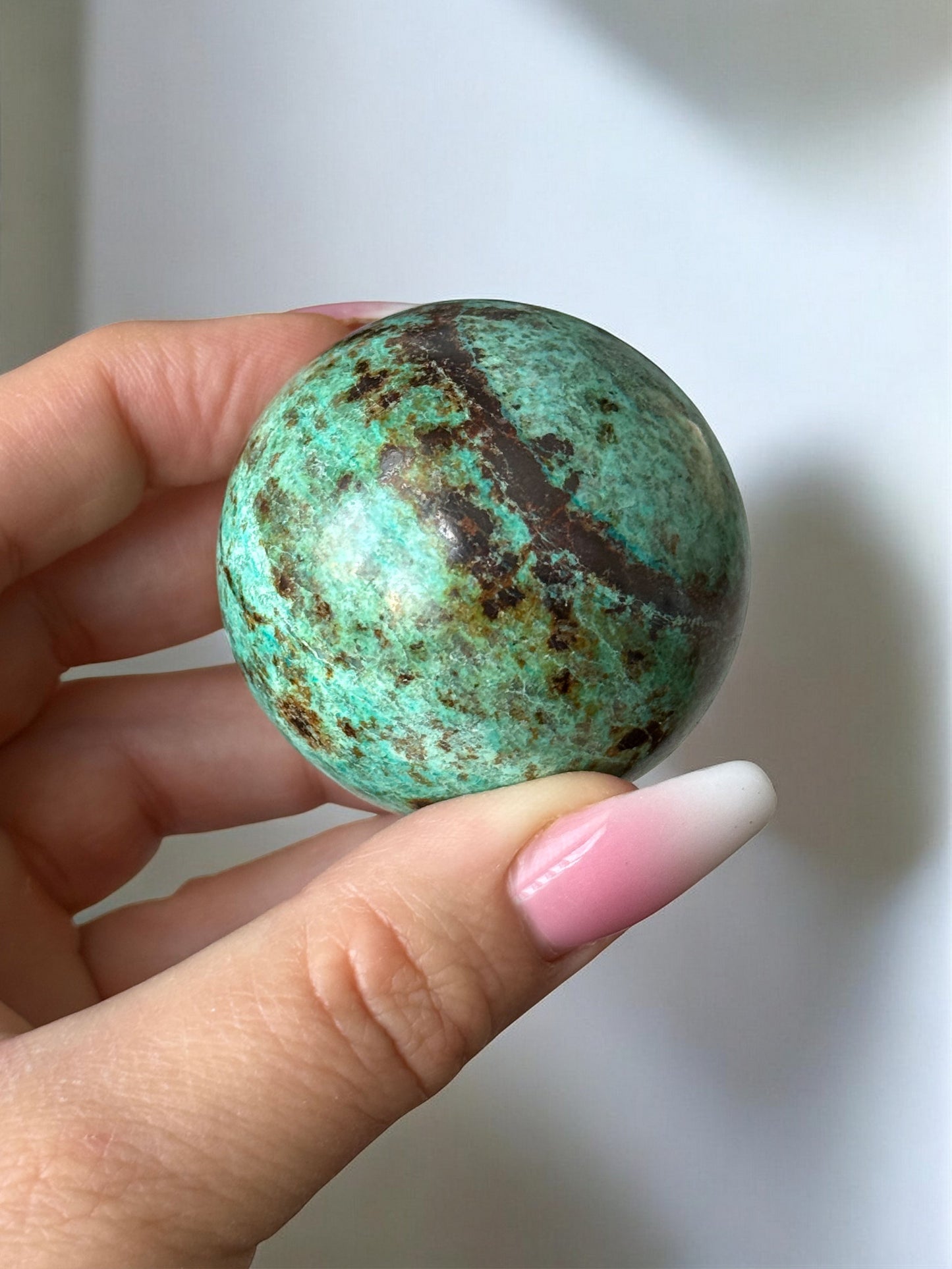 Chrysocolla with Hematite Sphere 47mm