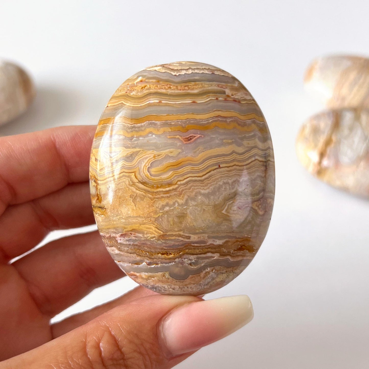 Crazy Lace Agate Palm Stone