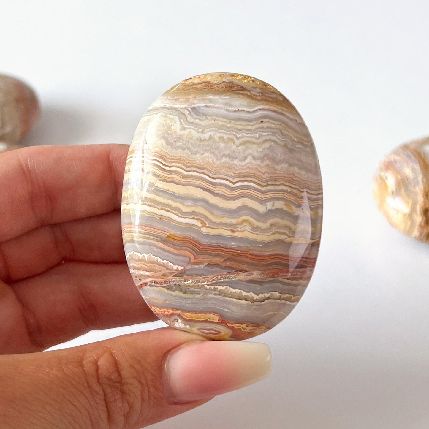 Crazy Lace Agate Palm Stone