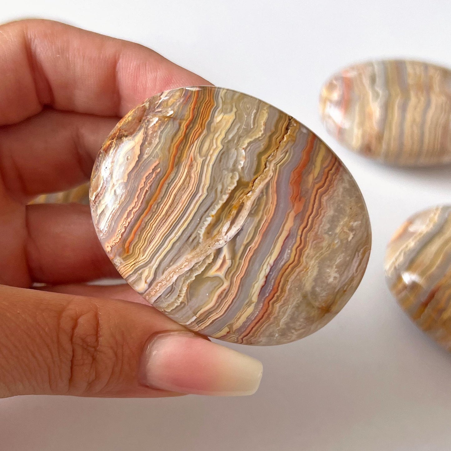 Crazy Lace Agate Palm Stone