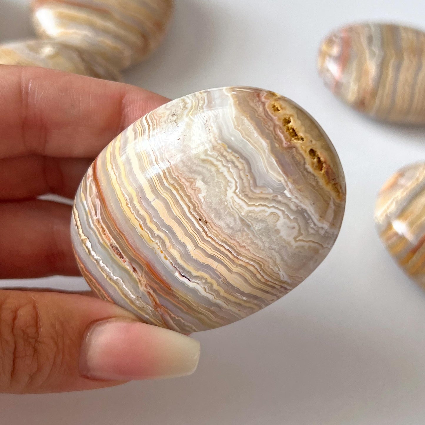 Crazy Lace Agate Palm Stone