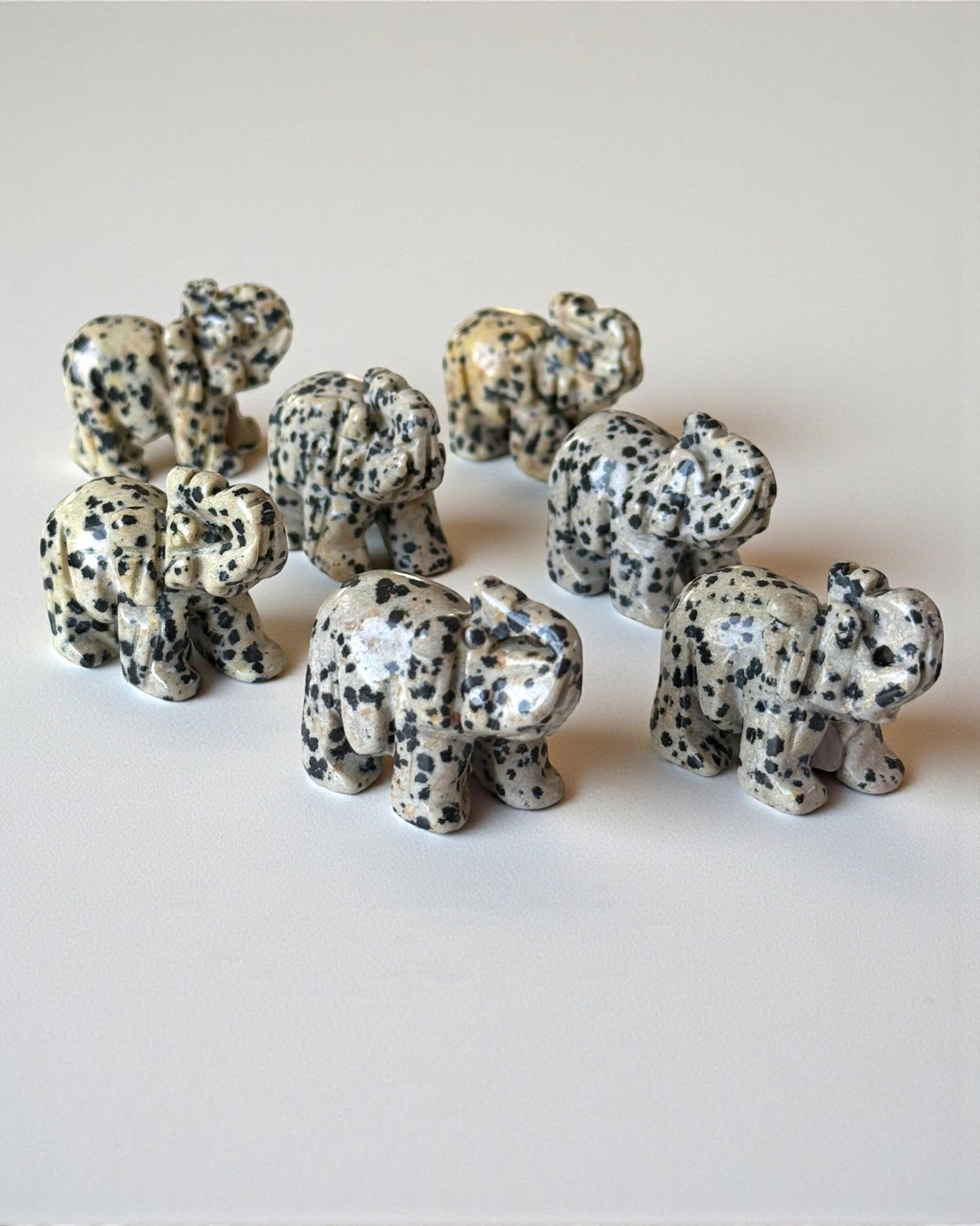 Dalmatian Jasper Elephant Carving