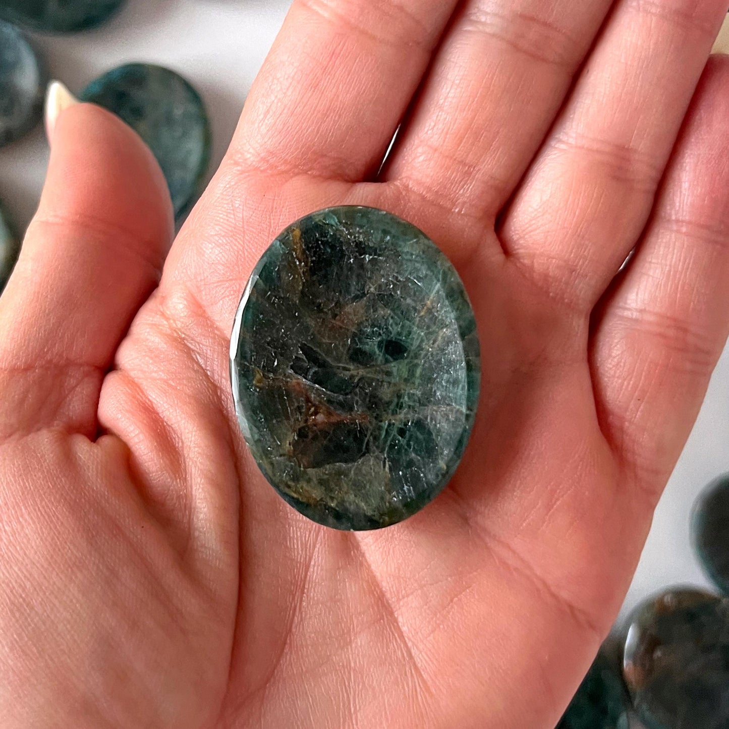 Dark Blue Apatite Worry Stone