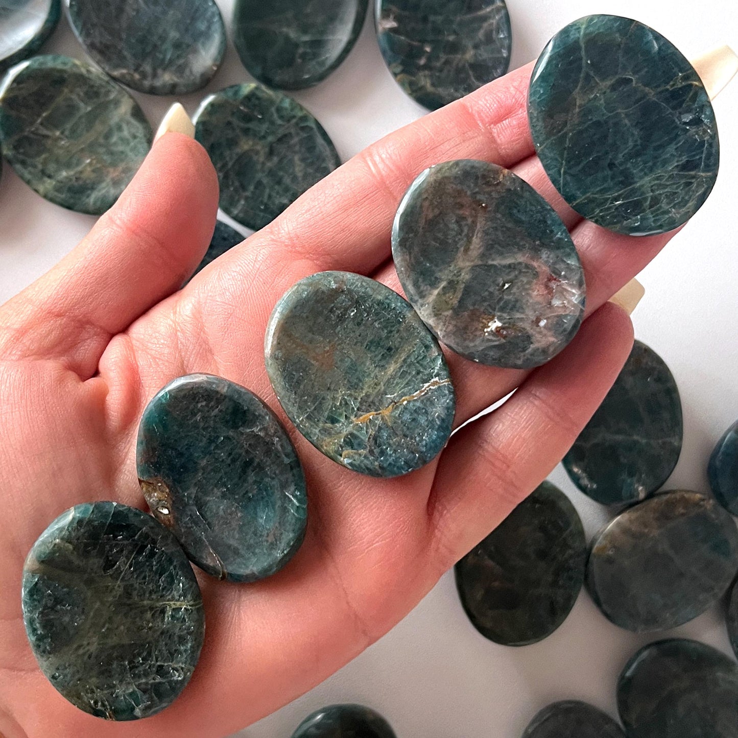 Dark Blue Apatite Worry Stone