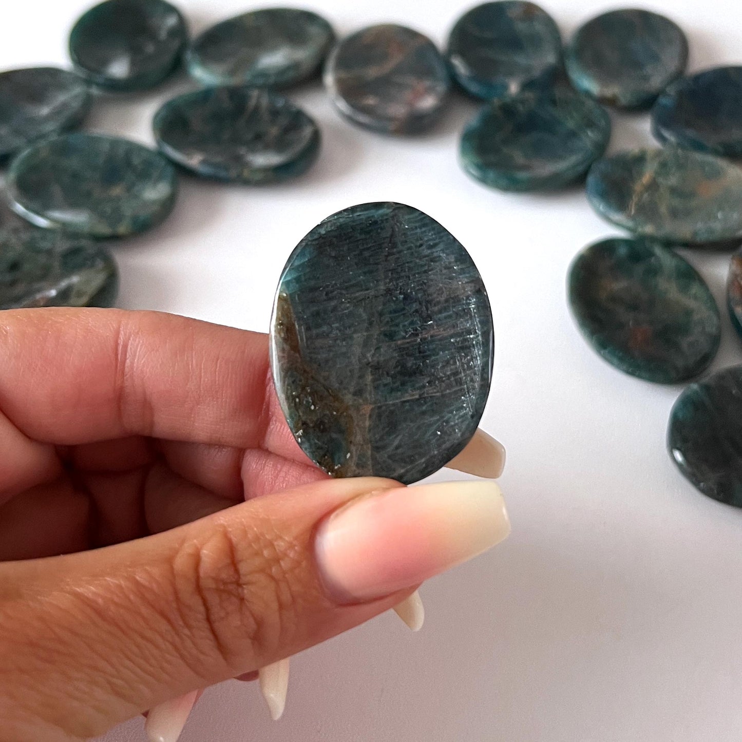 Dark Blue Apatite Worry Stone