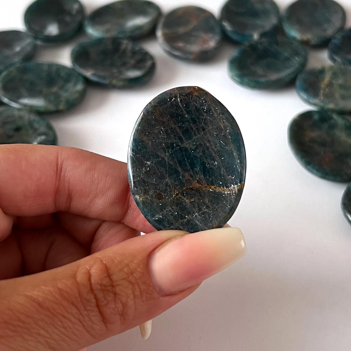 Dark Blue Apatite Worry Stone