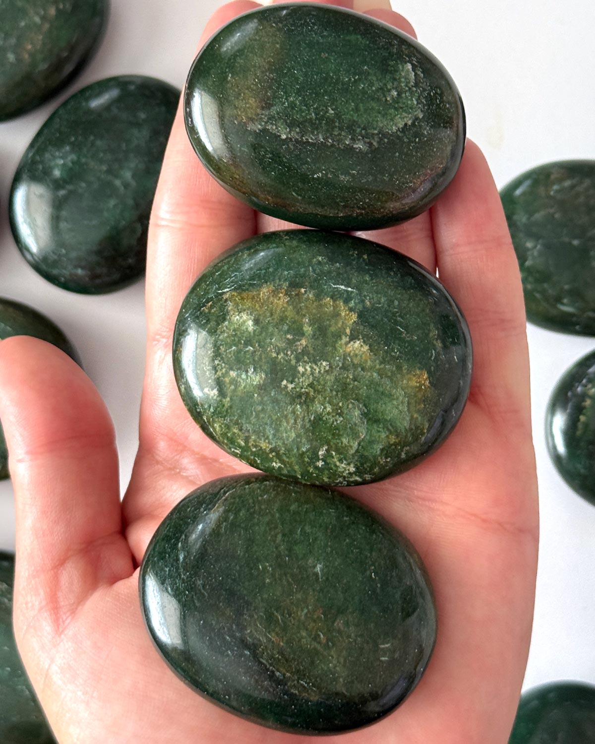 Dark Green Aventurine Palm Stone