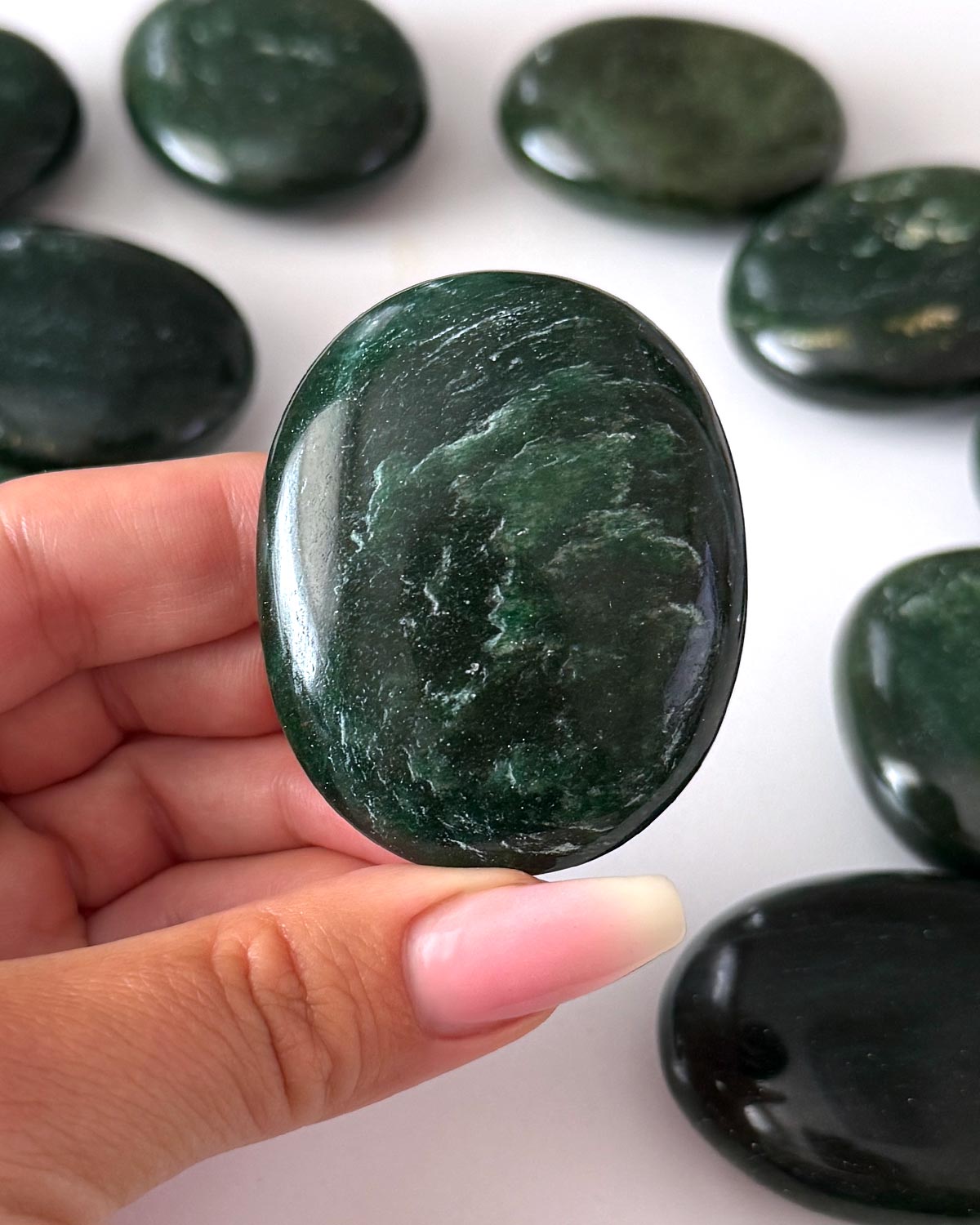Dark Green Aventurine Palm Stone