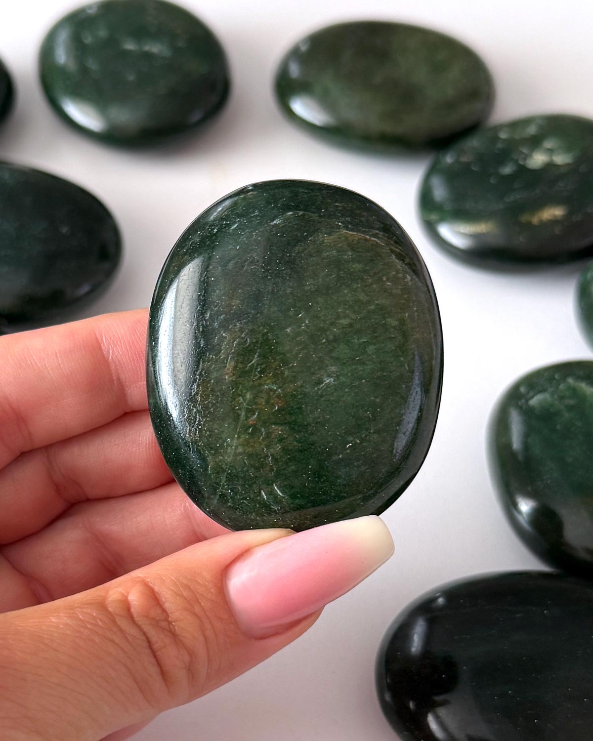 Dark Green Aventurine Palm Stone